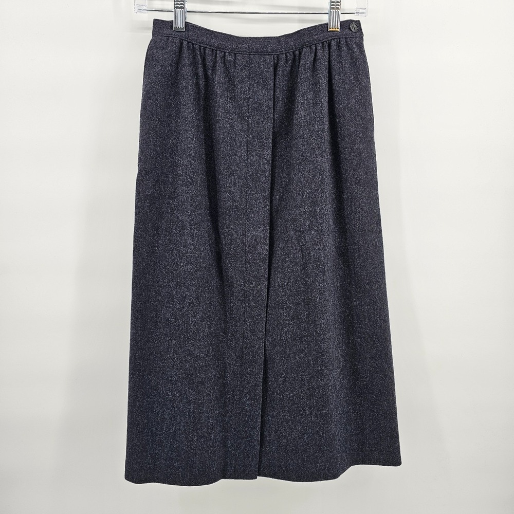 Vintage Women's Pendleton Pleated Midi Skirt Dark Gray Lined Size 6 Made in USA
